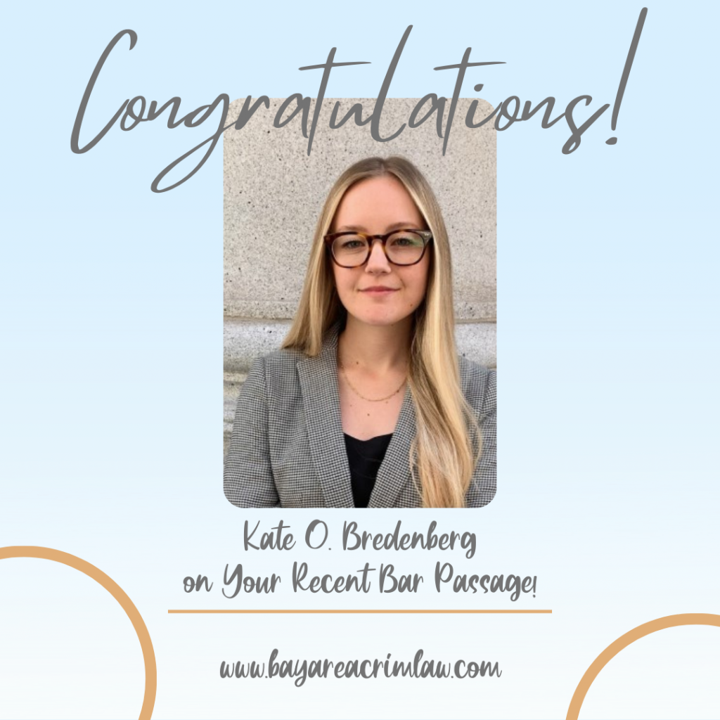 PostBar Law Clerk Kate O. Bredenberg Passes the Bar! Bay Area